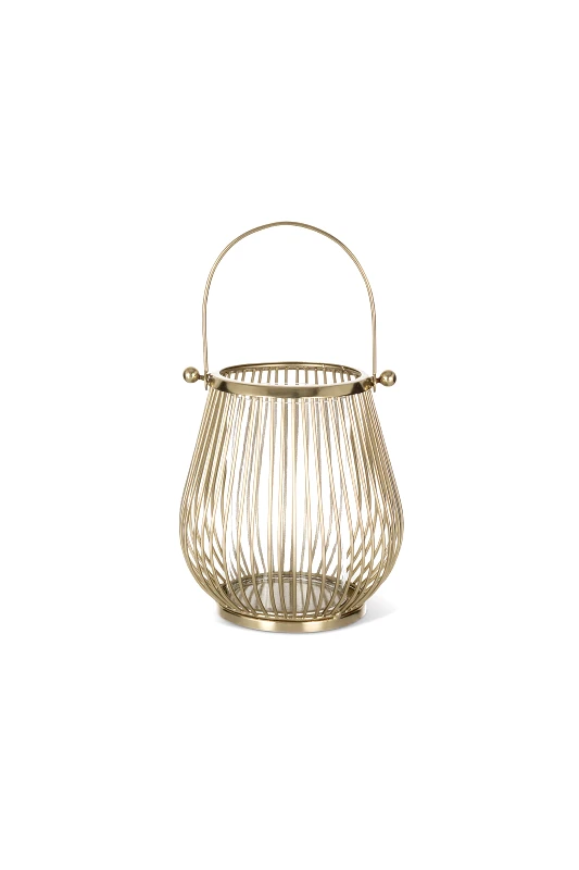 COINCASA Coincasa διακοσμητικό μεταλλικό φανάρι 23 cm - 007256014 Χρυσό