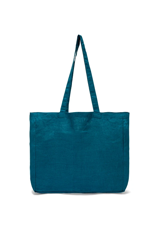 COINCASA Coincasa τσάντα για ψώνια μονόχρωμη "Linen Joy" 35 x 35 x 10 cm - 007219343 Πετρόλ