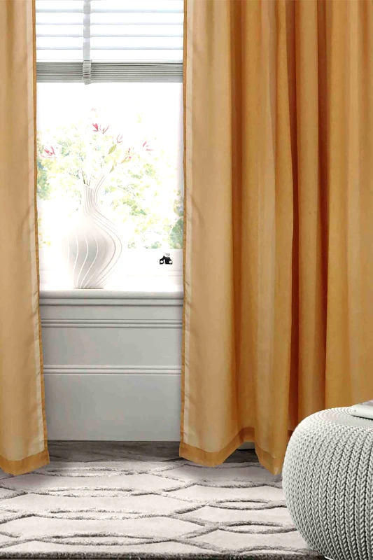 DAS HOME Das Home κουρτίνα μονόχρωμη με τρέσα "2195" 300 x 270 cm - 420302702195 Μουσταρδί