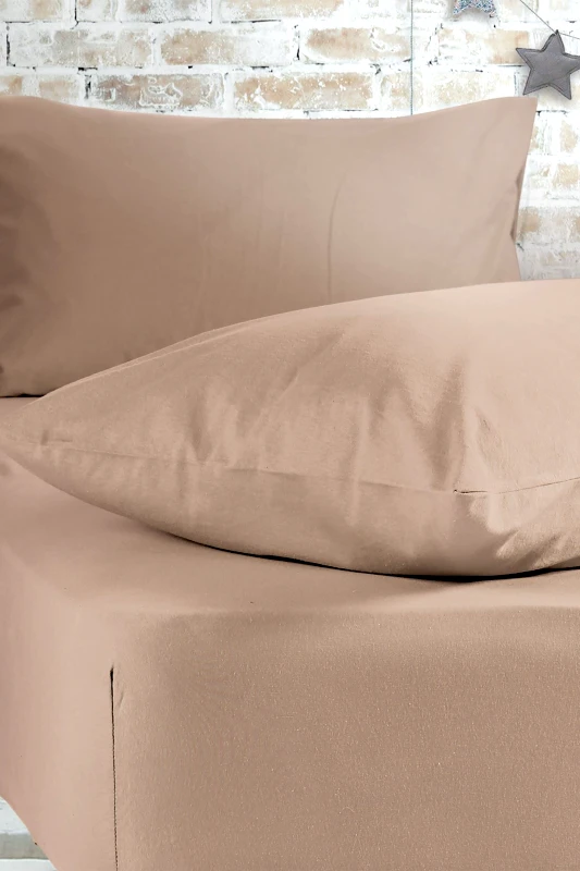 NEF-NEF HOMEWARE NEF-NEF διπλό σεντόνι μονόχρωμο με λάστιχο 140 x 200 + 30 cm - 024429 Μπεζ