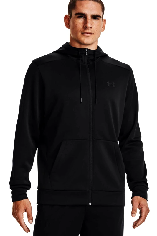 UNDER ARMOUR Under Armour ανδρική ζακέτα φούτερ με κουκούλα και λογότυπο Loose Fit - 1373357 Μαύρο