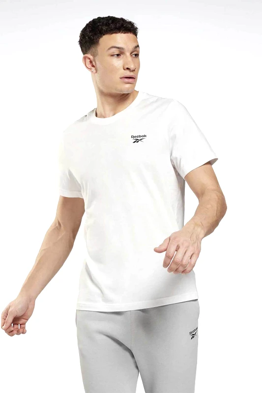 REEBOK Reebok ανδρικό T-shirt με logo print στο στήθος - RCS24TS/100054977M Λευκό