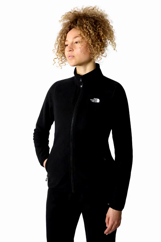 THE NORTH FACE The North Face γυναικεία fleece ζακέτα μονόχρωμη με κεντημένο λογότυπο και τσέπες με φερμουάρ "100 Glacier" - NF0A855OJK31 Μαύρο