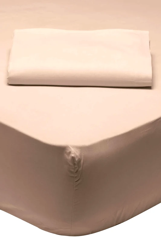 DAS HOME Das home σεντόνι υπέρδιπλο με λάστιχο "1002 Colour Best" 170 x 200 + 35 cm - 422410021002 Καφέ Ανοιχτό