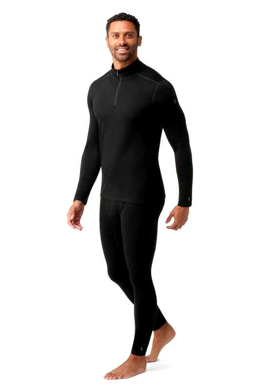 SMARTWOOL Smartwool ανδρική μπλούζα με φερμουάρ ¾ "Classic All-Season Merino Base Layer" - SW0169570011 Μαύρο