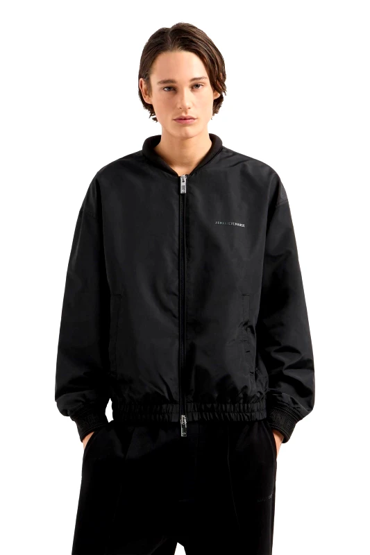ARMANI EXCHANGE Armani Exchange ανδρικό μπουφάν bomber με λογότυπο στο στήθος - 6DZBL8ZN5KZ Μαύρο