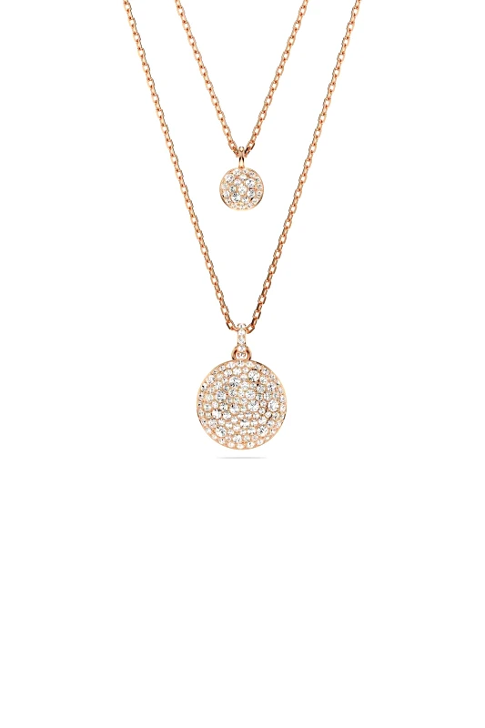 SWAROVSKI Swarovski γυναικείο διπλό μενταγιόν λευκό, επιμετάλλωση σε ροζ χρυσαφί τόνο "Sublima" - 5683449