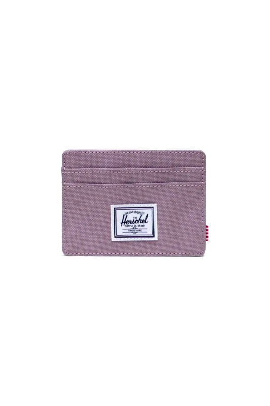 HERSCHEL Herschel unisex θήκη για κάρτες μονόχρωμη με contrast logo patch "Charlie" - 66UACL01341 Λιλά