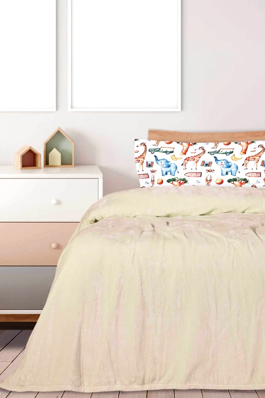 DAS HOME Das Home κουβέρτα velour μονή μονόχρωμη "1341" 160 x 220 cm - 420577711341 Μπεζ