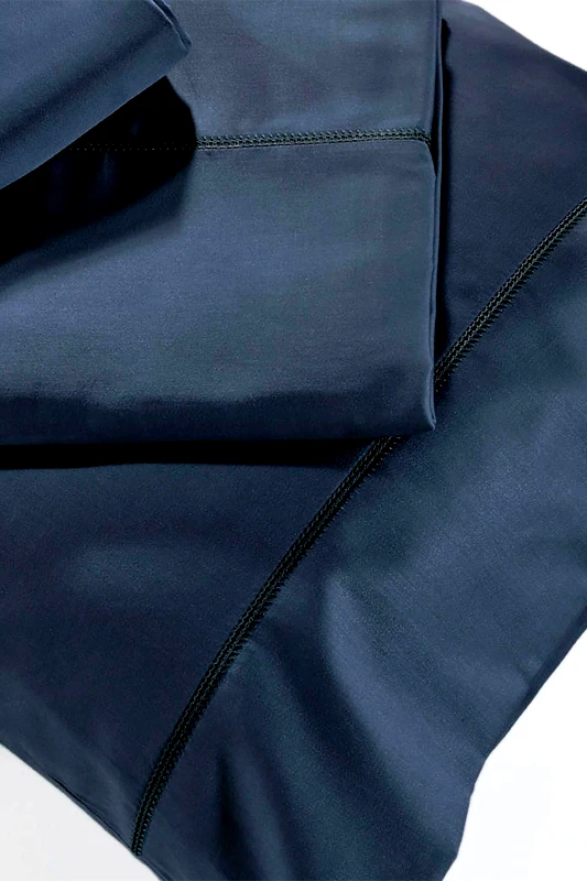 DOWN TOWN HOME DOWN TOWN Home κατωσέντονο ημίδιπλο με λάστιχο "250/8 Navy Blue" 125 x 205 + 40 cm - 24-0018