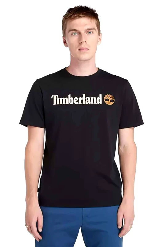 TIMBERLAND Timberland ανδρικό T-Shirt με logo print '' Linear Logo'' - TB0A5UPQ0011 Μαύρο