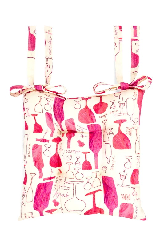 COINCASA Coincasa μαξιλάρι καρέκλας βαμβακερό με wine print 40 x 40 cm - 007394127 Πολύχρωμο