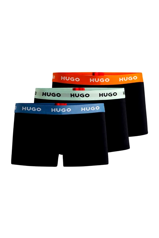 HUGO Hugo Boss σετ ανδρικά εσώρουχα boxer με logo tape στο λάστιχο (3 τεμάχια) - 50517878 Μαύρο