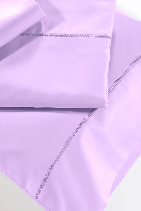 DOWN TOWN HOME DOWN TOWN Home κατωσέντονο ημίδιπλο ίσιο με ανάγλυφη ραφή "250/16 Lilac" 205 x 305 cm - 24-0031