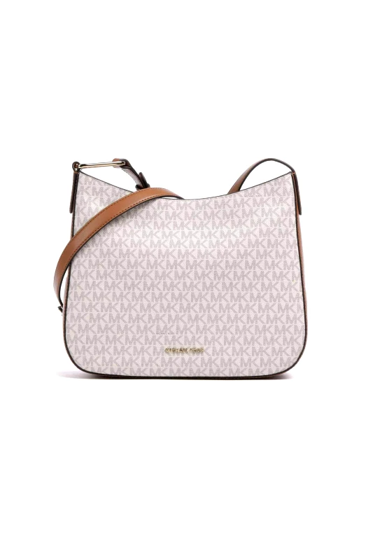 MICHAEL KORS Michael Kors γυναικεία τσάντα ώμου με all-over tone-on-tone monogram print και μεταλλικό λογότυπο "Kensington" - 32S4G8KM9B Μπεζ