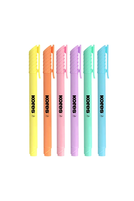 KORES Kores σετ μαρκαδόροι υπογράμμισης σε 6 pastel χρώματα - 36246