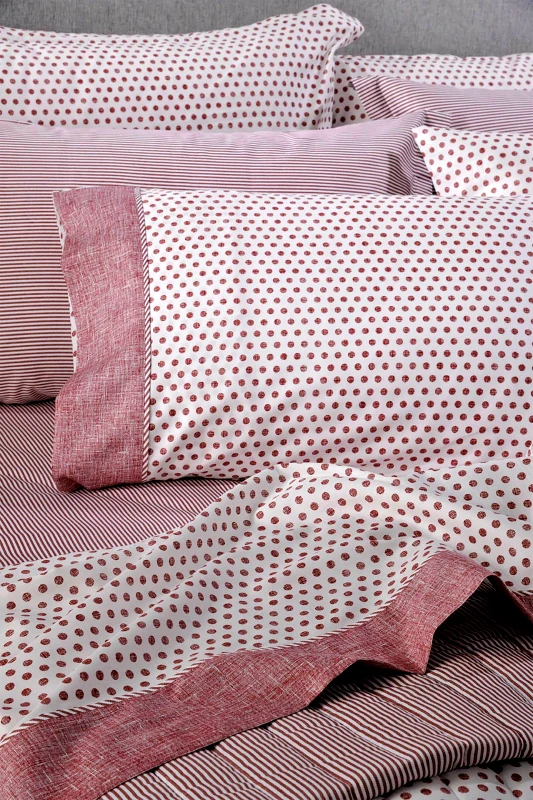 DOWN TOWN HOME DOWN TOWN Home σετ σεντόνια ημίδιπλα και μαξιλαροθήκες με πουά σχέδιο "794" 2 x 200 x 280 cm - 2 x 50 x 75 cm - 17-0072