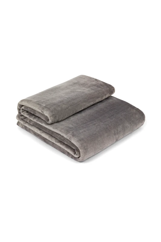 COINCASA Coincasa κουβέρτα fleece μονή μονόχρωμη 200 x 150 cm - 007373892 Γκρι