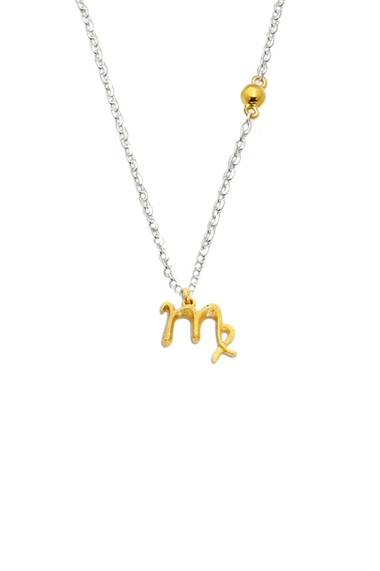 FOLLI FOLLIE Folli Follie γυναικείο κοντό ασημένιο κολιέ με το ζώδιο Παρθένος "Star Sign" - 1N23S081Y Ασημί