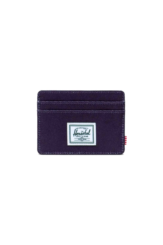 HERSCHEL Herschel unisex θήκη για κάρτες μονόχρωμη με contrast logo patch "Charlie" - 66UACL01588 Μοβ