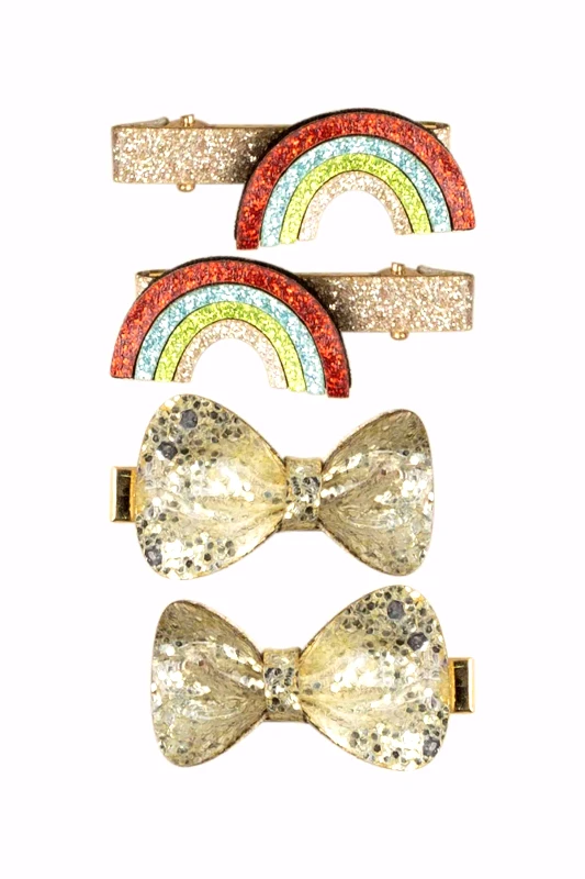 DPAM DPAM σετ παιδικά κοκκαλάκια μαλλιών "Gold Bows" - 351816 Χρυσό