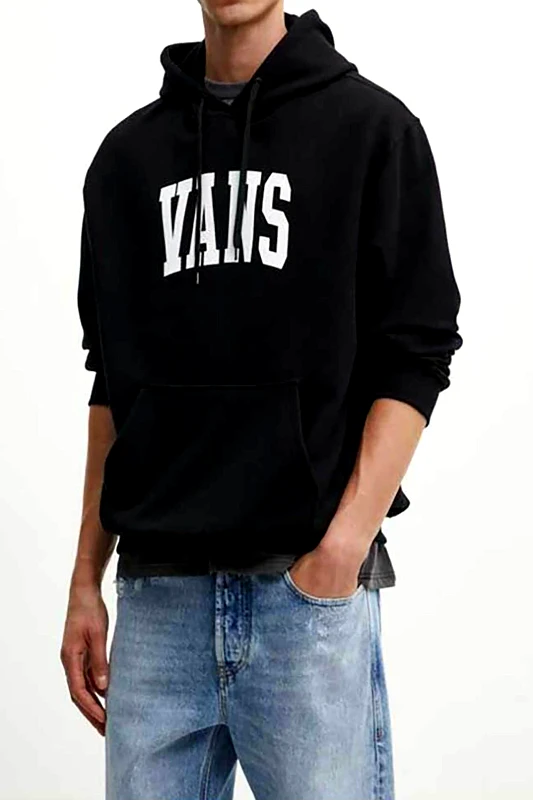 VANS Vans ανδρική μπλούζα φούτερ με κουκούλα και logo print - VN000HNWBLK1 Μαύρο