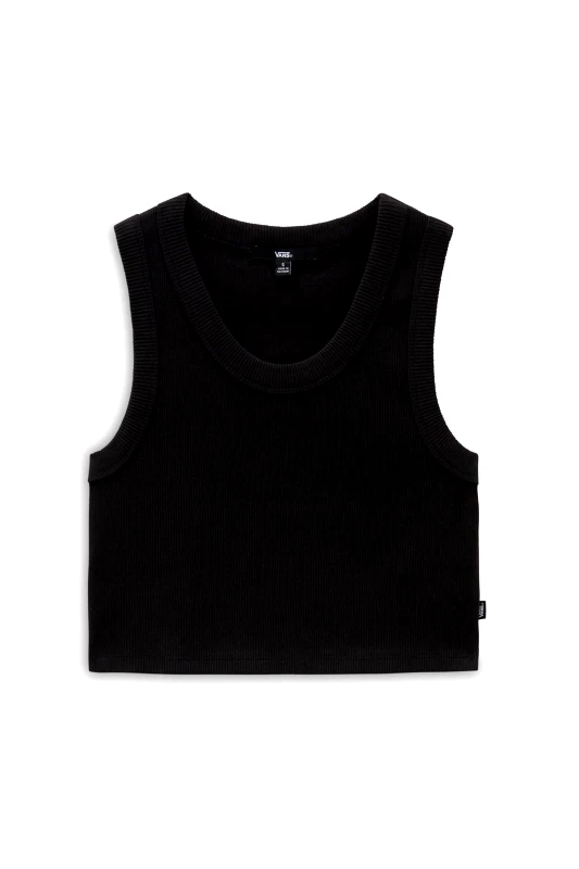 VANS Vans γυναικείο τοπ αμάνικο με rib πλέξη - VN000G3JBLK1 Μαύρο