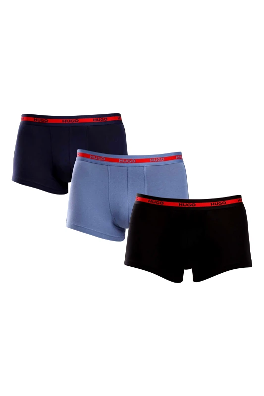 HUGO Hugo Boss σετ ανδρικά εσώρουχα boxer με logo tape στο λάστιχο (3 τεμάχια) - 50517883 Μαύρο