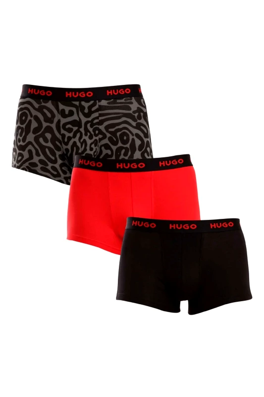 HUGO Hugo Boss σετ ανδρικά εσώρουχα boxer με logo tape στο λάστιχο (3 τεμάχια) - 50517894 Κόκκινο