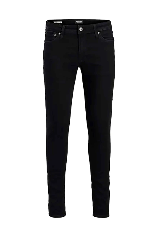 JACK & JONES JACK & JONES ανδρικό τζιν παντελόνι πεντάτσεπο Slim Fit - 12270563 Μαύρο
