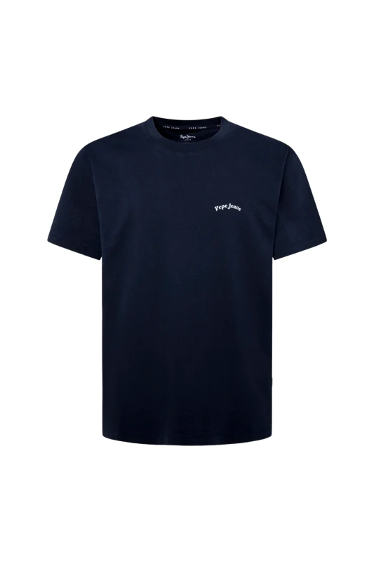 PEPE JEANS Pepe Jeans ανδρικό T-shirt με λογότυπο και print Regular Fit "Somerton" - PM509636 Μπλε Σκούρο