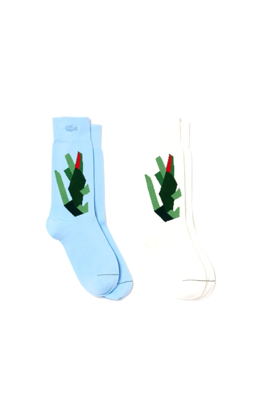 LACOSTE Lacoste unisex μακριές κάλτσες με logo (2 ζευγάρια) - RA3148-00 Γαλάζιο