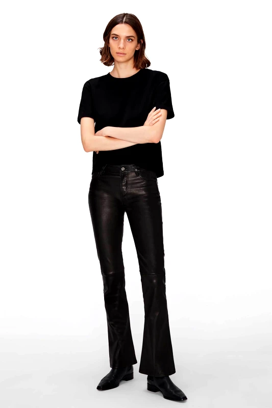 7 FOR ALL MANKIND 7 For All Mankind γυναικείο δερμάτινο παντελόνι πεντάτσεπο Bootcut Fit - JSBT5430BK