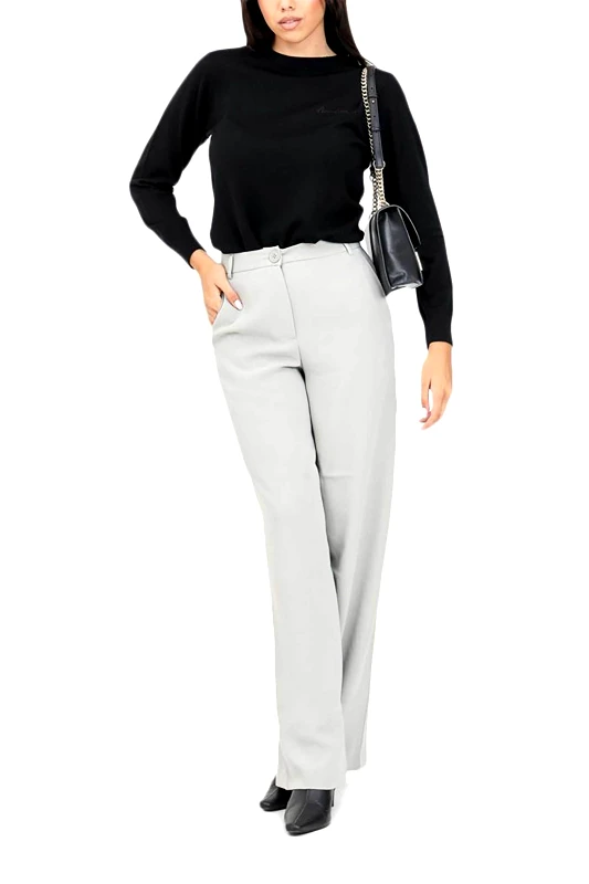 ARMANI EXCHANGE Armani Exchange γυναικείο παντελόνι ψηλόμεσο με λογότυπο Regular Fit - 6DYP39YN8JZ Γκρι