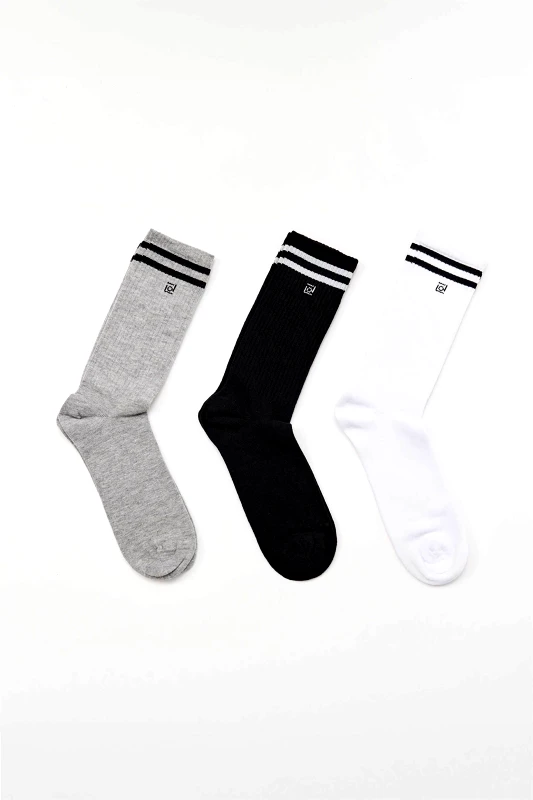 DIRTY LAUNDRY Dirty Laundry σετ unisex μακριές κάλτσες ribbed (3 ζευγάρια) - DLMSC000001 Μαύρο