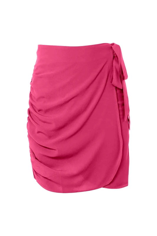 STEFANIA FRANGISTA Stefania Frangista γυναικεία φούστα-παρεό μονόχρωμη "Eve Pink Wrap" - SFC2215P Φούξια