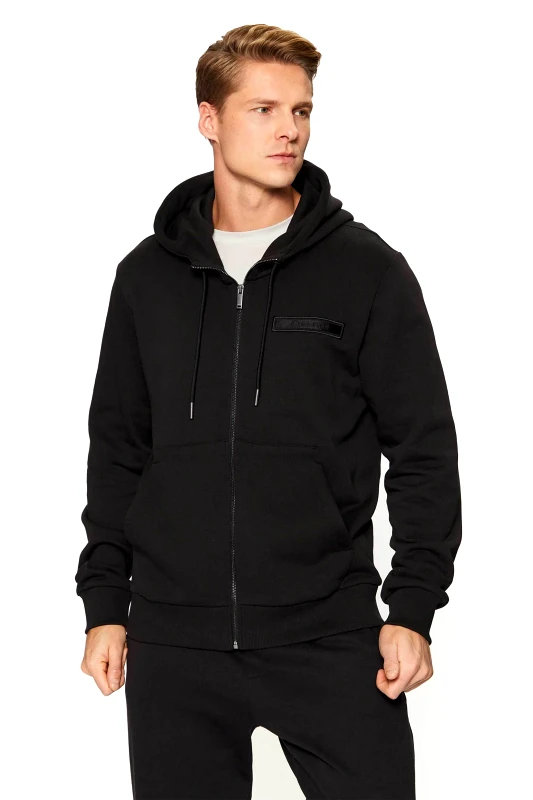 CALVIN KLEIN Calvin Klein ανδρική ζακέτα φούτερ με κουκούλα και λογότυπο Regular Fit - K10K113562 Μαύρο