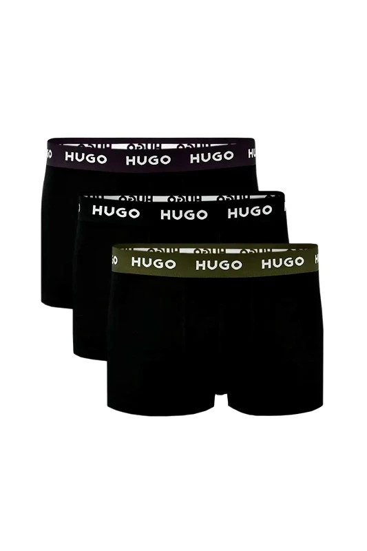HUGO Hugo Boss σετ ανδρικά εσώρουχα boxer με logo tape στο λάστιχο (3 τεμάχια) - 50517878 Ασπρόμαυρο