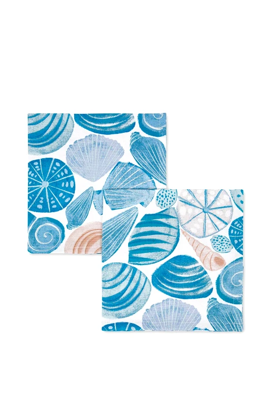 COINCASA Coincasa σετ πετσέτες κουζίνας με all-over shell print (2 τεμάχια) - 007406895 Μπλε