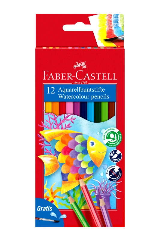 FABER-CASTELL Faber-Castell Ξυλομπογιές Ακουαρέλας σετ των 12 χρωμάτων - 077114413/