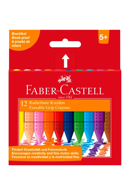 FABER-CASTELL Faber-Castell Κραγιόν Grip Εrasable σετ των 12 - 077122520/