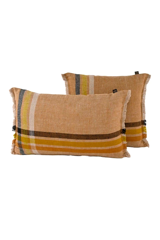 HAOMY Haomy διακοσμητική λινή μαξιλαροθήκη "Malibu Daim" 45 x 45 cm - 100504_02_045H Μπεζ