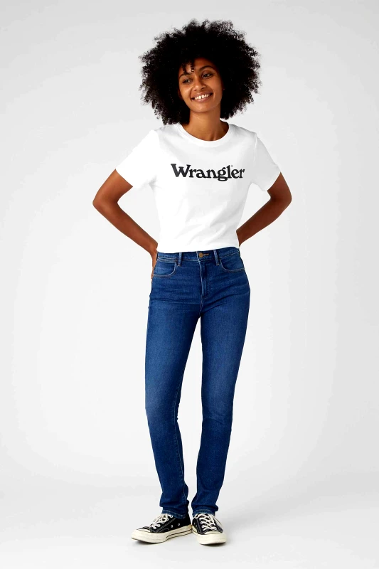 WRANGLER Wrangler® γυναικείο denim με logo patch Slim Fit - W26LZM23Z-** Denim Blue