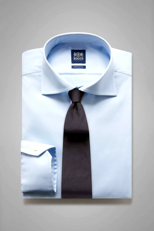 BOGGI MILANO Boggi Milano ανδρικό πουκάμισο μονόχρωμο Regular Fit - BO21C004702 Σιελ