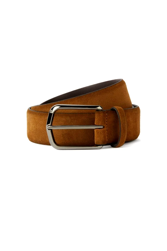 BOGGI MILANO Boggi Milano ανδρική suede ζώνη με μεταλλική αγκράφα - BO23A057601 Ταμπά