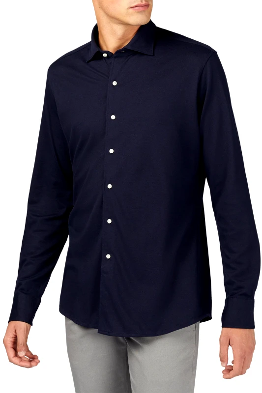 BOGGI MILANO Boggi Milano ανδρικό πουκάμισο μονόχρωμο Regular Fit - BO20C000402 Μπλε Σκούρο