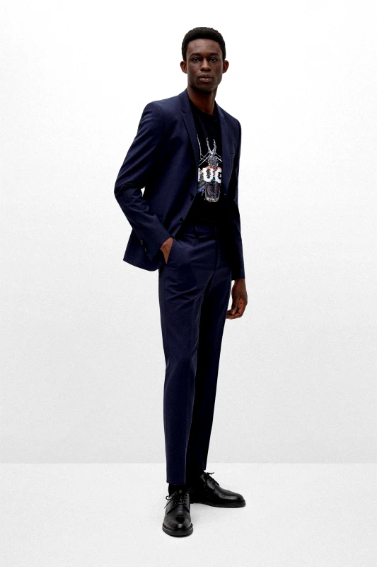 HUGO Hugo Boss ανδρικό σετ ρούχων με σακάκι και παντελόνι Extra Slim Fit "Arti/Hesten" (2 τεμάχια) - 50450994 Μπλε Σκούρο
