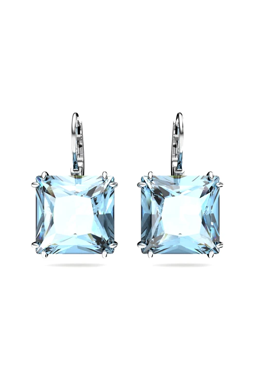 SWAROVSKI Swarovski γυναικεία σκουλαρίκια-σταγόνα τετράγωνη κοπή, μπλε, επιμετάλλωση ροδίου "Millenia" - 5619472