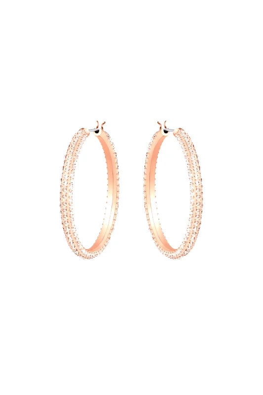 SWAROVSKI Swarovski Stone Hoop Pierced Earrings, Pink, Rose-gold tone plated - 5383938
