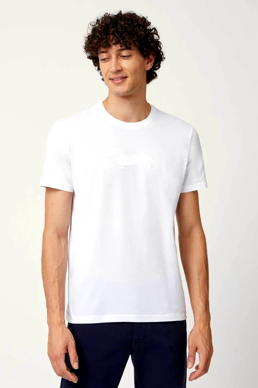 HARMONT & BLAINE Harmont & Blaine ανδρικό T-shirt με logo print Narrow Fit - IRM003021055S Λευκό